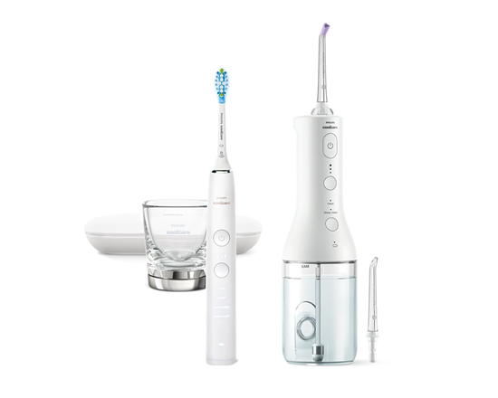 Picture of Philips Sonicare Cordless Power Flosser DiamondClean 9000 mutes dobuma irrigators, balts