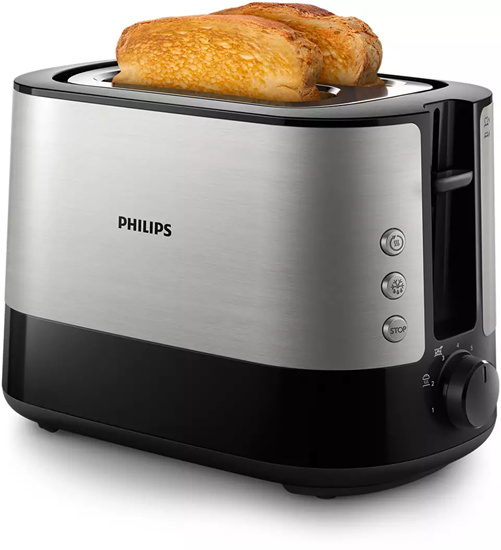 Picture of Philips Viva Collection HD2635/90 toaster 7 2 slice(s) Black, Titanium
