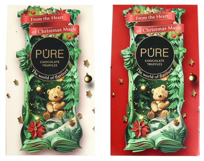 Picture of Piena šokolādes trifeles ar pildījumiem "Ziemas izlase" 120g PURE