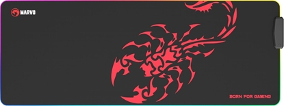 Picture of Podkadka Marvo RGB Podkadka pod mysz, SCORP XL, czarna, 800 x 300 mm, 4 mm, Marvo, Hub USB