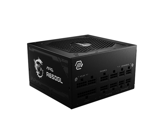Picture of Power Supply|MSI|650 Watts|Efficiency 80 PLUS GOLD|PFC Active|MTBF 1500000 hours|MAGA650GL