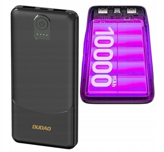Picture of Powerbank Dudao K10 10000mAh 2.4A 2 x USB-A - czarny