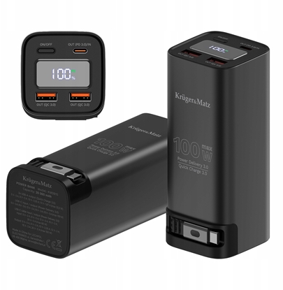 Изображение PowerBank Kruger&Matz 20000 mAh Li-ion 100W z funkcj QC oraz PD