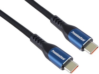 Picture of PremiumCord USB-C kabel ( USB 3.2 GEN 2x2, 5A, 100W, 20Gbit/s ) 0,5m, bavlnný oplet