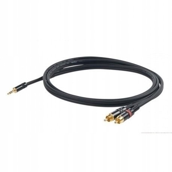 Picture of PROEL 3.5mm stereo male - 2 x RCA male, 1.5m, black