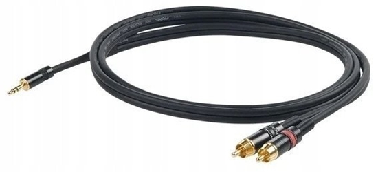 Picture of PROEL 3.5mm stereo male - 2 x RCA male, 5m, black