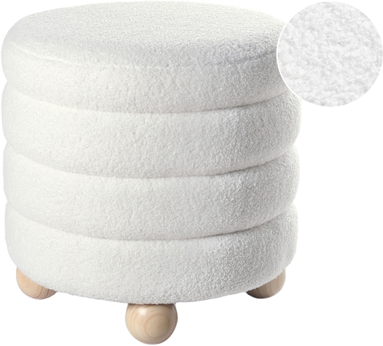 Picture of Puf CHILLY Boucle Zamana biel 42 cm 42 cm 41 cm