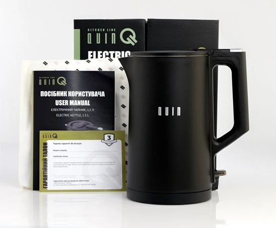 Изображение QUIN tejkanna  1.5l  melna KTL-101 KTL-101 (4820291100083)