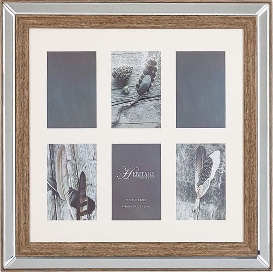 Picture of Ramka Beliani Multiramka na 6 zdj lustrzana ciemne drewno SINTA