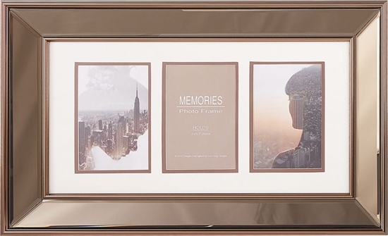 Picture of Ramka Shumee Multiramka na 3 zdjcia lustrzana miedziana DABOLA