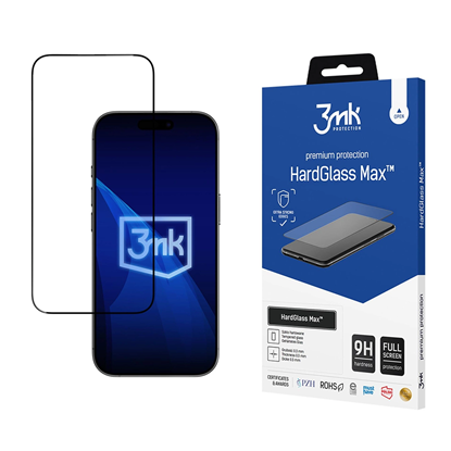 Изображение Reinforced tempered glass 3mk HardGlass Max Black 