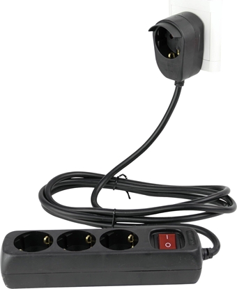 Picture of REV Multiple Socket Outlet 3+1-fold 5m + switch black