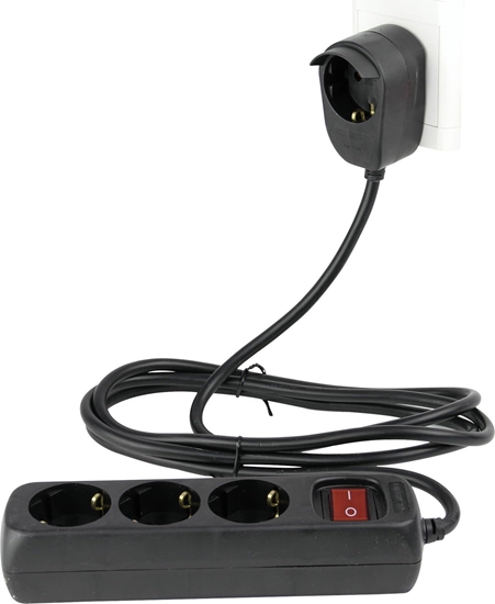 Picture of REV Multiple Socket Outlet 3+1-fold 5m + switch black