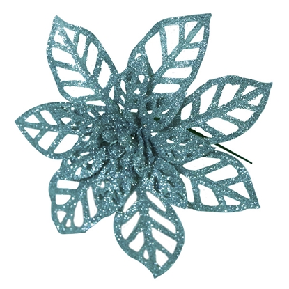 Picture of Rotājums Ziemassvētku zvaigzne 16cm, gaiši zila