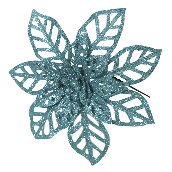 Picture of Rotājums Ziemassvētku zvaigzne 16cm, gaiši zila