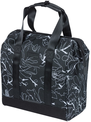 Attēls no Sakwa miejska pojedyncza BASIL GRAND FLOWER BICYCLE SHOPPER 23L, MIK Hooks System, black (NEW 2026)