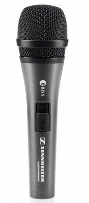 Attēls no SENNHEISER E 835-S, VOCAL MICROPHONE, DYNAMIC, CARDIOID, I/O SWITCH, 3-PIN XLR-M, ANTHRACITE, INCLUDES CLIP AND BAG