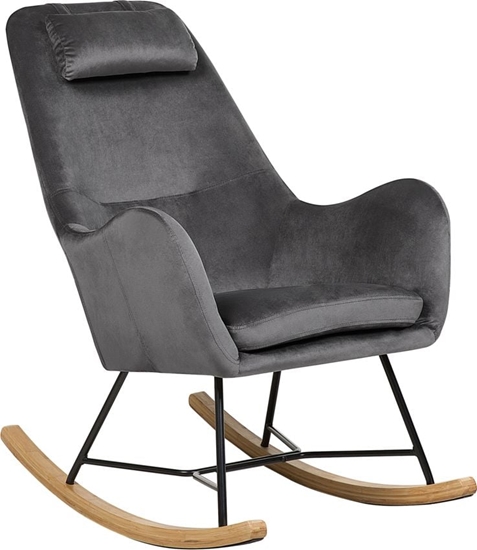 Изображение Shumee Fotel bujany welurowy szary ARRIE