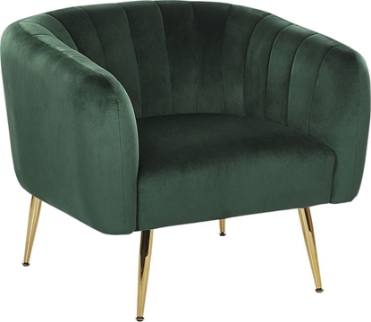 Изображение Shumee Fotel welurowy zielony LACONIA