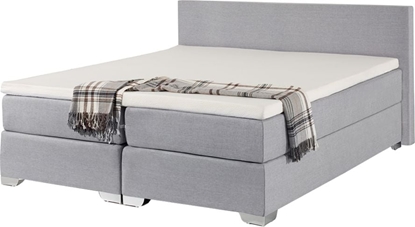 Attēls no Shumee óko kontynentalne tapicerowane 180 x 200 cm jasnoszare PRESIDENT