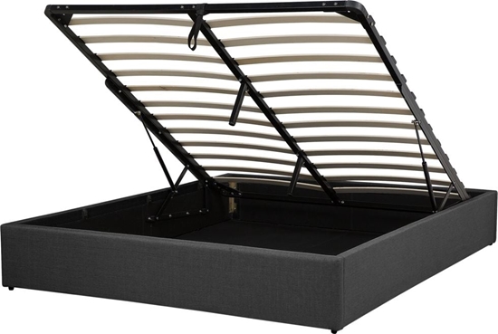 Picture of Shumee óko z pojemnikiem tapicerowane 160 x 200 cm szare DINAN