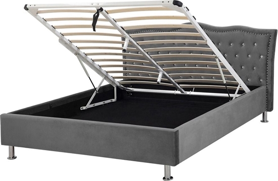 Picture of Shumee óko z pojemnikiem welurowe 140 x 200 cm ciemnoszare METZ