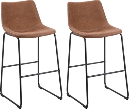 Изображение Shumee Zestaw 2 krzese barowych brzowy FRANKS