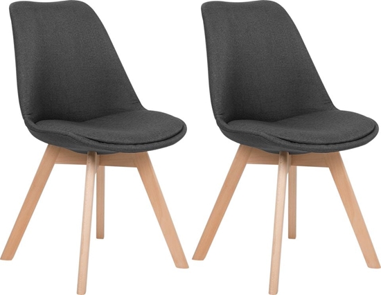 Picture of Shumee Zestaw 2 krzese do jadalni ciemnoszary DAKOTA II