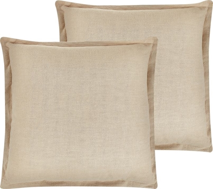 Attēls no Shumee Zestaw 2 poduszek dekoracyjnych 45 x 45 cm beowy GUZMANIA