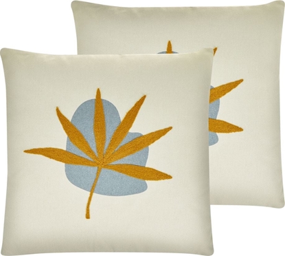 Attēls no Shumee Zestaw 2 poduszek dekoracyjnych haftowany li 45 x 45 cm pomaraczowy DAVALLIA