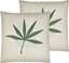 Picture of Shumee Zestaw 2 poduszek dekoracyjnych haftowany li 45 x 45 cm zielony DAVALLIA