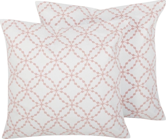 Изображение Shumee Zestaw 2 poduszek dekoracyjnych w koa 45 x 45 cm róowy VERBENA