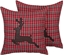 Изображение Shumee Zestaw 2 poduszek dekoracyjnych z reniferem 45 x 45 cm czerwony COMET