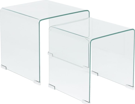 Изображение Shumee Zestaw 2 szklanych stolików przezroczysty KENDALL