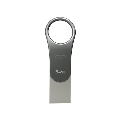 Изображение Silicon Power Mobile C80 USB flash drive 64 GB USB Type-A / USB Type-C 3.0 (3.1 Gen 1) Titanium