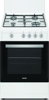 Attēls no Simfer | Cooker | 4401SGRBB | Hob type Gas | Oven type Gas | White | Width 50 cm | Depth 55 cm | 49 L
