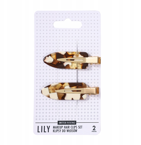 Изображение SISTER YOUNG_Lily Makeup Hair Clips Set klipsy do wosów Milk Coffee 2szt