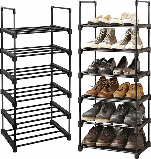 Picture of Songmics 6-poziomowy stojak na buty, organizator przechowywania elaza, konfigurowalny projekt, oszczdno przestrzeni i wszechstronna p