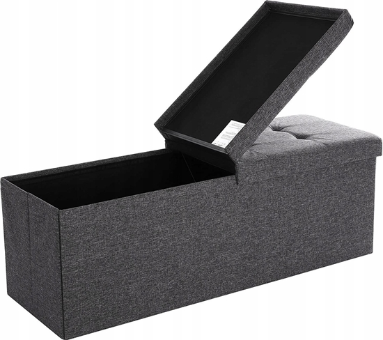 Picture of Songmics Otomana Ze Schowkiem 120 L, Skadana awka Na Buty, Z Odchylan Pokryw, Nono 300 Kg, 110 X 38 X 38 Cm (D. X Szer. X Wys.),
