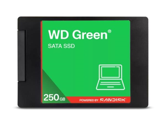 Изображение SSD|WESTERN DIGITAL|Green|250GB|3D NAND|Read speed 545 MBytes/sec|2,5"|MTBF 2000000 hours|WDS250G5G0A