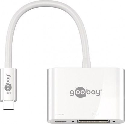 Picture of Stacja/replikator Goobay USB-C - DVI + USB-C Biay  (62108)