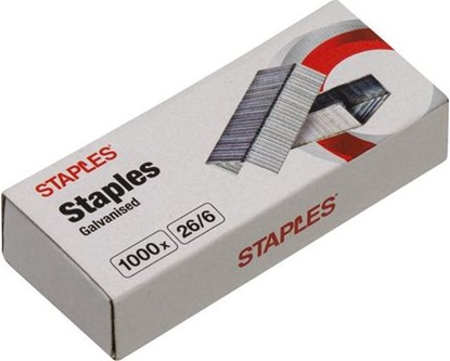 Attēls no Staples STAPLES Zszywki ocynkowane 26/6, 1000 sztuk