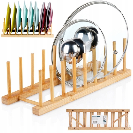 Picture of Stojak na pokrywki talerze uniwersalny bambusowy 34.5x12x12cm VILDE 229114