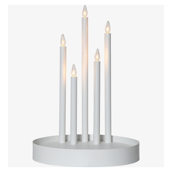 Picture of Svečturis Deco 5LED balts 32x46x32cm