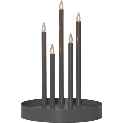 Изображение Svečturis Deco 5LED pelēks 32x46x32cm