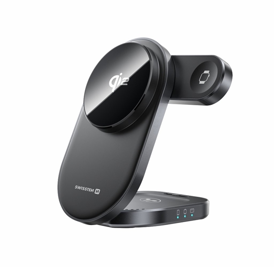 Picture of Swissten MagBase 3in1 Foldable Wireless Qi2 Charger (MagSafe compatible)