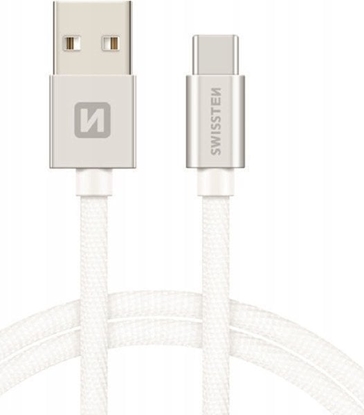 Attēls no Swissten Textile Universal Quick Charge 3.1 USB-C Data and Charging Cable 1.2m