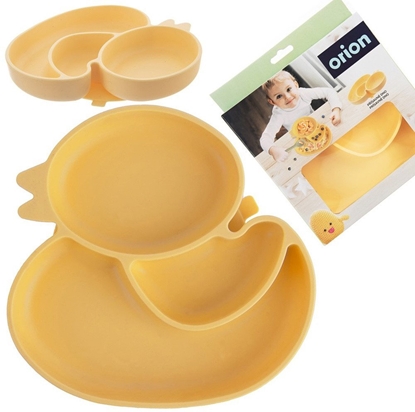 Изображение Talerz dla dziecka dzieci silikonowy dzielony óta kaczka 19.5x19cm ORION 129570