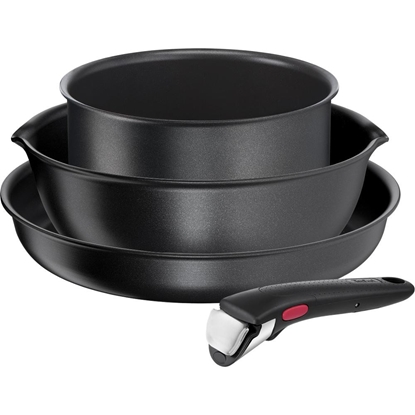 Изображение TEFAL Pots and pans set, 4 pcs | L7629453 Ingenio Daily Chef | Frying | Diameter 18/22/26 cm | Suitable for induction hob | Removable handle