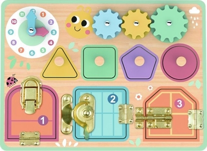 Picture of Tooky Toy TOOKY TOY Tablica Manipulacyjna Zamki Zbatki Sorter Zegar